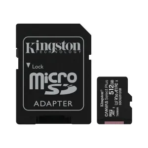 KINGSTON TARJETA MICRO SDXC 512GB CLASE 10 100MB/S CANVAS SELECT PLUS + ADAPTADOR SD