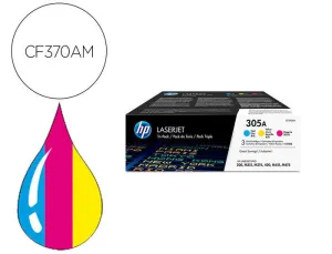 HP CE411A/CE412A/CE413A PACK DE 3 CARTUCHOS DE TONER ORIGINALES - 305A