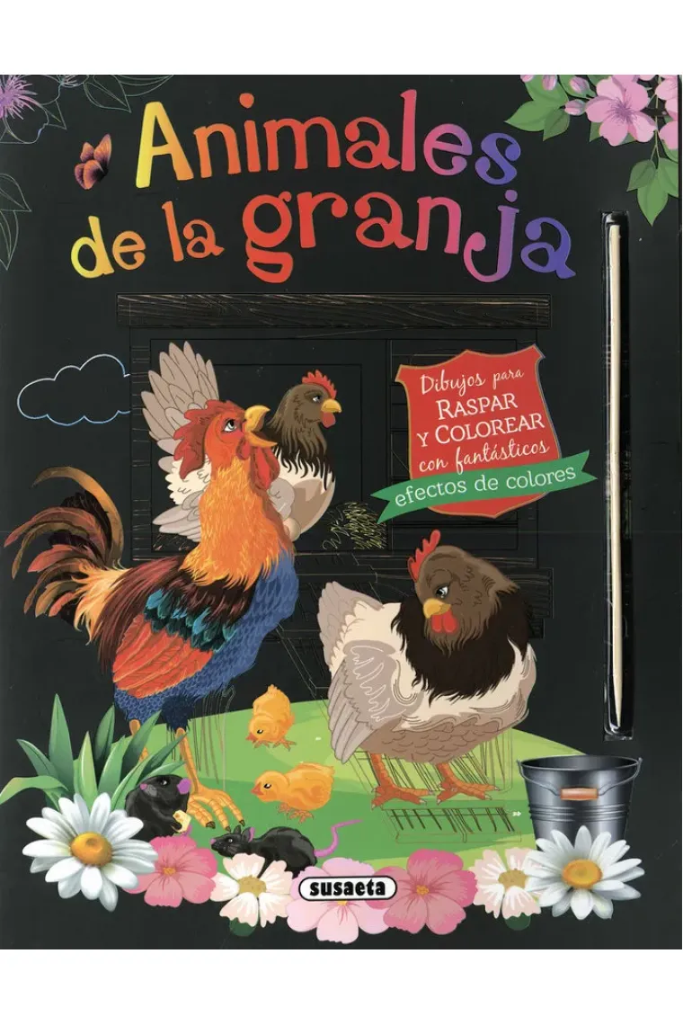 ANIMALES DE LA GRANJA DIBUJOS PARA RASPAR Y COLOREAR