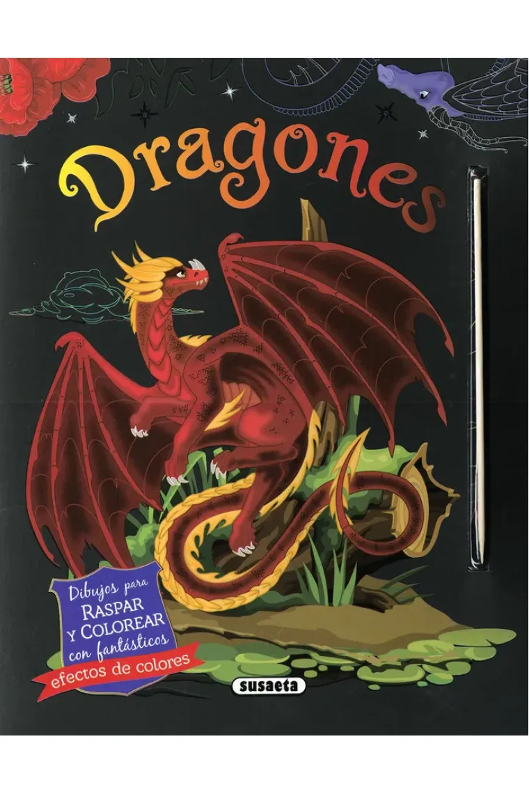 DRAGONES DIBUJOS PARA RASPAR Y COLOREAR