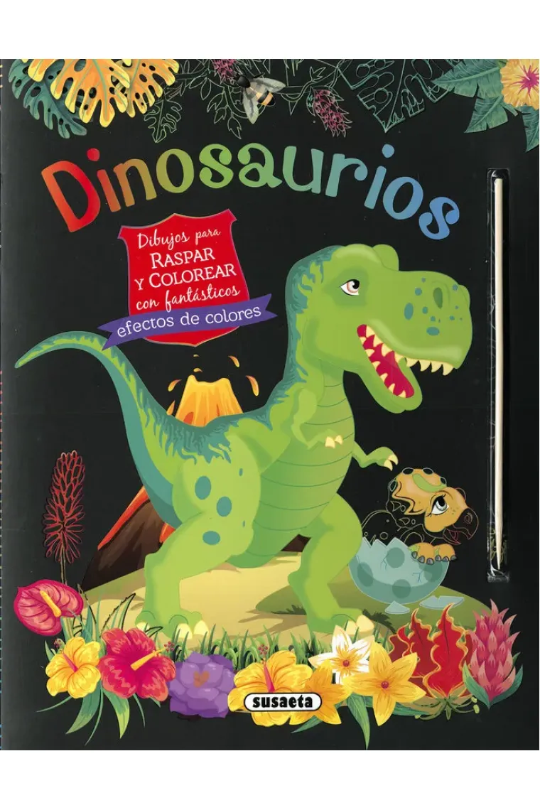 DINOSAURIOS DIBUJOS PARA RASPAR Y COLOREAR