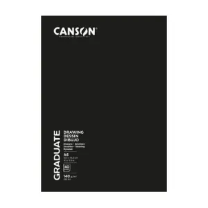 CANSON GRADUATE DIBUJO Y ESBOZO CUADERNO GRAPADO CON 20 HOJAS A5 - 140G - GRANO FINO - COLOR BLANCO