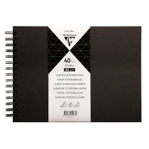 ALBUM DE FOTOS CLAIREFONTAINE DIY NEGRO TAPA DURA 27X20 CM 40H 185G