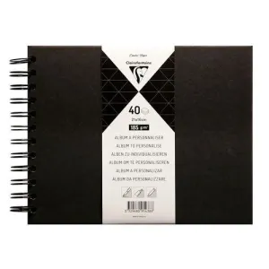 ALBUM DE FOTOS CLAIREFONTAINE DIY NEGRO TAPA DURA 21X16 CM 40H 185G