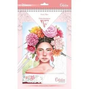 LIBRO DE COLOREAR CLAIREFONTAINE ODELIA A4 250G 20H MUJERES