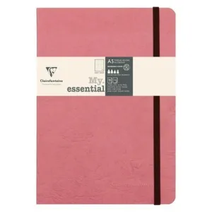 CUADERNO CLAIREFONTAINE AGE BAG MY ESSENTIALS COSIDO A5 DOT 96H ROSA ANTIGUO