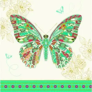 PICTURA TARJETA ARABESQUE - 16X16CM - TEMATICA MARIPOSA - TARJETA TRIPTICA SIN ENVOLTORIO - INCLUIDO SOBRE BLANCO - PAPEL CON CERTIFICACION FSC