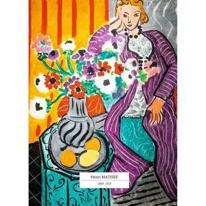 CUADERNO A5 MUJER SENTADA CON JARRON DE FLORES 48