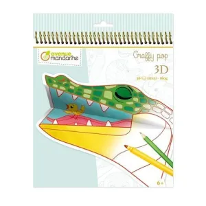 LIBRO DE COLOREAR AVENUE MANDARINE MANDALA 3D ANIMALES SABANA 2 160G 36H