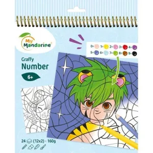 LIBRO DE COLOREAR AVENUE MANDARINE DIBUJAR CON NUMEROS MANGA 160G 24H