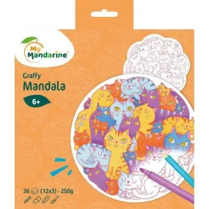 LIBRO DE COLOREAR AVENUE MANDARINE  MANDALA GATOS 160G 36H
