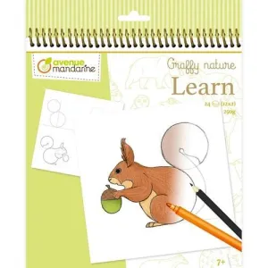 LIBRO DE COLOREAR AVENUE MANDARINE APRENDE A DIBUJAR BOSQUE 250G 24H