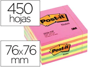 3M MMM NOTA ADH.POST-IT 76X76 450H ROSA NEON 2028-NP MAK029739