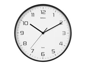 RELOJ MAUL DRIP DE PARED REDONDO 30 CM DIAMETRO CUARZO MARCO NEGRO