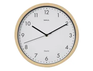 RELOJ MAUL GRAIN DE PARED REDONDO 30 CM DIAMETRO CUARZO MARCO MADERA NATURAL CLARA