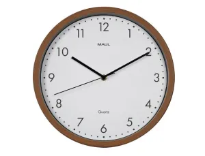 RELOJ MAUL GRAIN DE PARED REDONDO 30 CM DIAMETRO CUARZO MARCO MADERA OSCURA