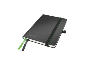 CUADERNO CON GOMILLA LEITZ TAPA DURA A6 80 HOJAS CUADRICULA COLOR NEGRO