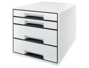 FICHERO CAJONES SOBREMESA LEITZ WOW DESK CUBE 4 CAJONES COLOR NEGRO/BLANCO 287X270X363 MM