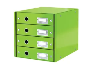 FICHERO CAJONES SOBREMESA LEITZ CLICK&STORE 4 CAJONES COLOR VERDE 290X283X360 MM