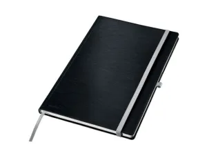 CUADERNO CON GOMILLA LEITZ TAPA DURA A4 80 HOJAS CUADRICULA COLOR NEGRO SATINADO