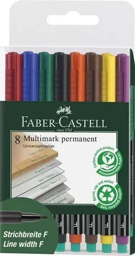ROTULADOR PERMANENTE FABER-CASTELL MULTIMARK F BOLSA DE 8