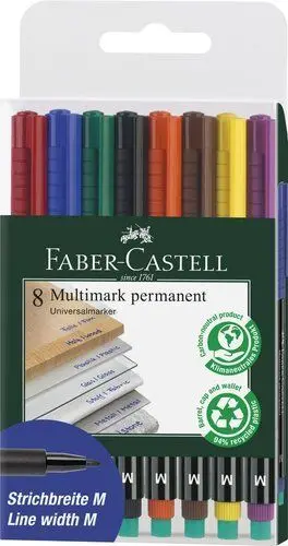 ROTULADOR PERMANENTE FABER-CASTELL MULTIMARK M BOLSA DE 8