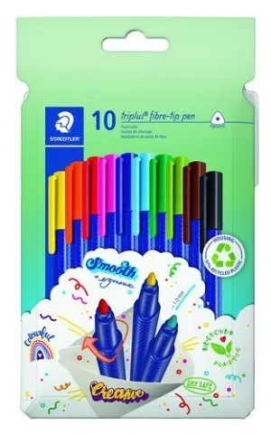 ROTULADOR FIBRA STAEDTLER  323 TRIPLUS COLOR CAJA DE 10