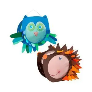 SET CREATIVO FAROLILLOS DE PAPEL BUHO Y ERIZO