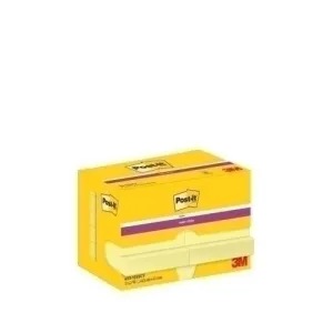 TACO NOTAS POST-IT 622 SUPER STICKY 47,6X47,6 AMARILLO CANARIO PACK DE 12