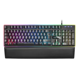 MARS GAMING MK320 TECLADO HIBRIDO USB - RETROILUMINACION LED RGB - REPOSAMUÃ±ECAS ACOLCHADO - ANTIGHOSTING - CABLE DE 1.50M