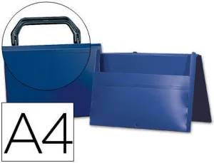 CARPETA PP PORTADOCUMENTOS BEAUTONE DIN A4 CON ASA COLOR AZUL CS19999