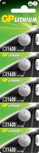 GP LITHIUM CR1620 PACK DE 5 PILAS 3V