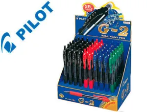 PILOT G2 ROLLERBALL EXPOSITOR DE 60 BOLIGRAFOS DE GEL - PUNTA 0.7MM - TRAZO 0.32MM - RECARGABLE - GRIP ERGONOMICO - COLORES SURTIDOS