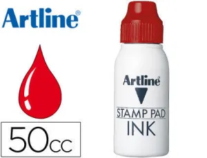 ARTLINE  FRASCO TINTA ROJA 50 ML. FAB A BASE AGUA Y GLICERINA COLANTES ALTA CALIDAD REF CS11008