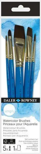PINCEL DALER ROWNEY SIMPLY ACUARELA MANGO CORTO SET DE 5