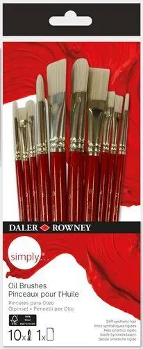 PINCEL DALER ROWNEY SIMPLY OLEO MANGO CORTO SET DE 10