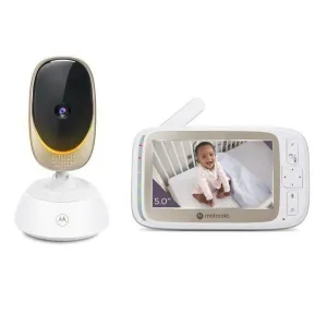 MOTOROLA NURSERY VM85 CONNECT VIGILABEBES CON CAMARA - VISION NOCTURNA - CONEXION WIFI - PANTALLA 5 - SENSOR DE TEMPERATURA - COLOR BLANCO