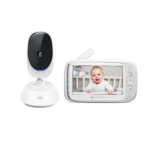 MOTOROLA NURSERY VM75 VIGILABEBES CON CAMARA - SONIDOS DE NANAS - COMUNICACION BIDIRECCIONAL - PANTALLA 5 - SENSOR DE TEMPERATURA - COLOR BLANCO