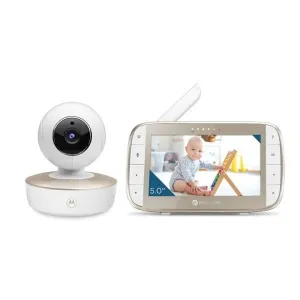 MOTOROLA NURSERY VM50G VIGILABEBES CON CAMARA - VISION NOCTURNA - COMUNICACION BIDIRECCIONAL - PANTALLA 5 - SENSOR DE TEMPERATURA - COLOR BLANCO