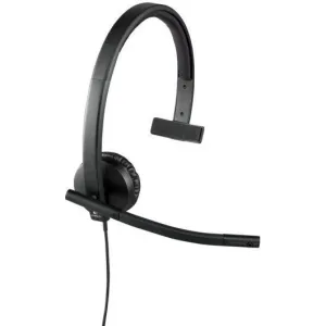 LOGITECH H570E AURICULARES MONO CON MICROFONO USB - MICROFONO PLEGABLE - DIADEMA AJUSTABLE - ALMOHADILLA ACOLCHADA - CONTROLES EN CABLE - COLOR NEGRO