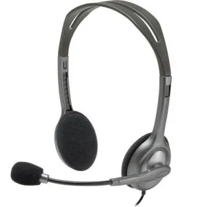 LOGITECH H111 AURICULARES ESTEREO CON MICROFONO - MICROFONO GIRATORIO - DIADEMA AJUSTABLE - JACK 3.5MM - CABLE DE 1.80M - COLOR GRIS