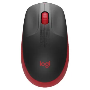 LOGITECH M190 FULL SIZE RATON INALAMBRICO USB 1000DPI - 3 BOTONES - GRAN TAMAÃ±O - USO AMBIDIESTRO - COLOR NEGRO/ROJO