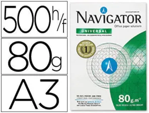 NAVIGATOR UNIVERAL A3 500H PAPEL 80GR BLANCO MAK029997