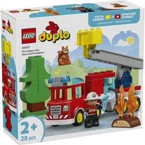 LEGO CAMION DE BOMBEROS CON MANGUERA Y BOMBEROS