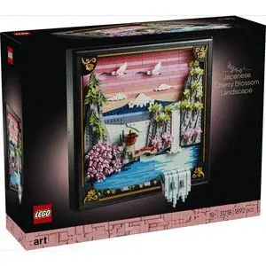 LEGO PAISAJE JAPONES CON CEREZOS EN FLOR