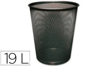 PAPELERA CONNECT METALICA DE REJILLA COLOR NEGRO CS29616