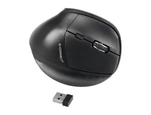 RATON Q-CONNECT OPTICO INALAMBRICO ERGONOMICO VERTICAL DPI 800/1200/1600 BATERIA RECARGABLE NEGRO