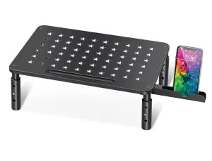SOPORTE Q-CONNECT PARA MONITOR METALICO REGULABLE EN ALTURA CON SOPORTE PARA MOVIL 398X250X103 MM