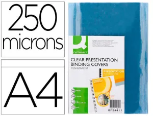 LIDERPAPEL CAJA DE 100 CUBIERTAS PVC CRISTAL TRANSPARENTE DE 250 MICRAS A4 REFERENCIA 29155