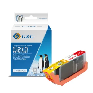 G&G CANON CLI551XL GRIS CARTUCHO DE TINTA GENERICO - REEMPLAZA 6447B001/6512B001